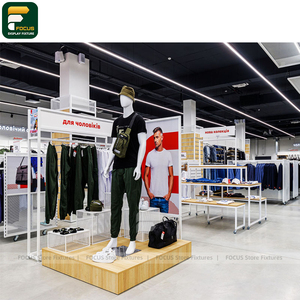 ชั้นวางเสื้อผ้าพร้อมแผงกระจกด้านข้าง ชั้นวางเสื้อผ้าสำหรับร้านค้าปลีก - Product Image 3