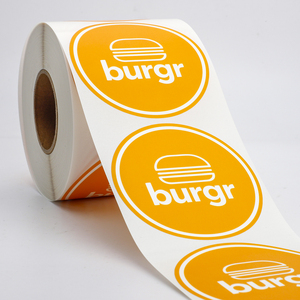 Etiquetas Adhesivas de Vinilo con Logotipo Personalizado, <span class=keywords><strong>en</strong></span> Rollo, <span class=keywords><strong>para</strong></span> Comida <span class=keywords><strong>para</strong></span> Llevar, Seguras <span class=keywords><strong>para</strong></span> Alimentos, <span class=keywords><strong>para</strong></span> Restaurantes, Cadenas de Hamburguesas y Servicios de Comida <span class=keywords><strong>para</strong></span> Llevar - Product Image 4