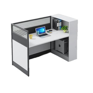 Conjunto de Escritorio y Silla de Oficina Comercial con Caja de Cables Desmontable, Diseño de Partición Moderno y Minimalista - Product Image 5