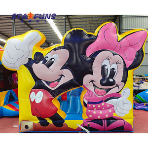 Château gonflable combiné Mickey et <span class=keywords><strong>Minnie</strong></span> Mouse pour enfants, château gonflable à thème Mickey pour l'extérieur avec toboggan à louer - Product Image 6