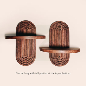 Mini estante de pared moderno de arce de mediados de siglo, estante flotante Boho Art Deco para plantas de tocador, Catchall, 4 opciones de madera - Product Image 5