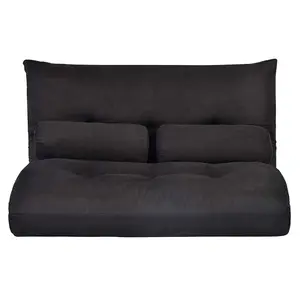 Moderne Wohn möbel Bequeme Freizeit Lazy Sofa Boden Kol Sofa Stuhl Schwarzer Stoff Faltbares Polyester Samt Holz 1 Set MH