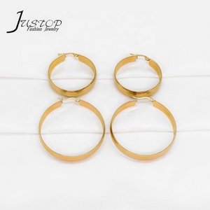 ต่างหูห่วงทองเหลืองประดับอาเกตทรงกลมขนาดใหญ่ 50 มม. ดีไซน์ทันสมัย คุณภาพสูง - Product Image 4