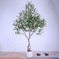Duurzaam Indoor/Outdoor Plastic Kunstmatige Olijfboom Levensechte Bladeren Met Verwijderbare Vruchten Faux Tak Plant Decor Groot Formaat