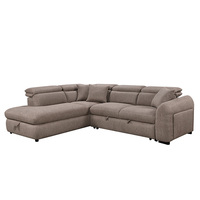 Canapé-lit pliant rectangulaire trois places de conception européenne OEM avec rangement, housse en tissu, porte-gobelet et chargeur sans fil pour salon