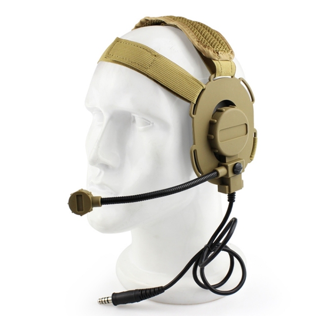 WOSPORT Head Wear Noise Reduction One Side Headset Use With PTT and Walkie-talkie