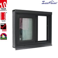 Fenêtres coulissantes horizontales en aluminium NFRC, style moderne, double vitrage, résistantes aux ouragans, pour cuisine et salle de bain, blanc et noir