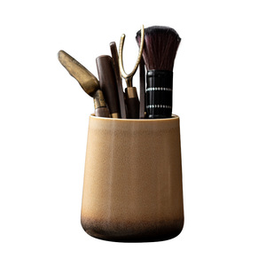 Juego de Seis Utensilios para Té de Caballero, Forma Cilíndrica, Esmalte Amarillo Transformado en Horno, Accesorios Duraderos para la Ceremonia del Té - Product Image 5