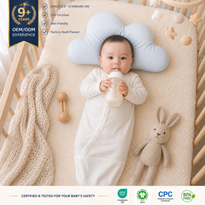 Sac de couchage bébé en bambou doux, écologique, toutes saisons, à manches longues et fermeture boutonnée, pour nouveau-né, vente en gros, OEM/ODM, marques privées, Vietnam - Product Image 3