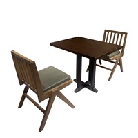 Combinaison table et chaises en bois massif pour restaurant, mobilier commercial, design moderne et simple pour restaurant, café, bar, modèle 0001