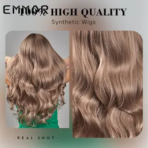 Высокотемпературный длинный волнистый парик из японского волокна, термостойкие синтетические парики от Омбре до блонд