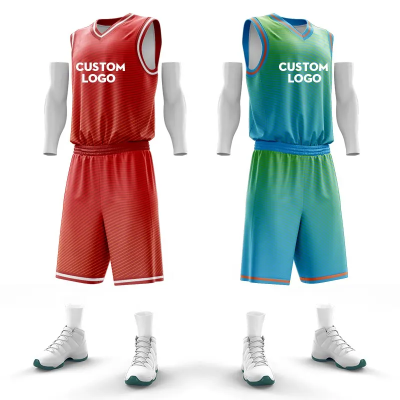 Uniformes de basket-ball grande taille pour hommes réversibles par sublimation 6Xl 7Xl WO-B742 de chemise en jersey de basket-ball double face en polyester
