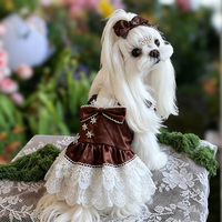 Robe de princesse respirante pour chien, motif floral, jupe pour animaux de compagnie, pour petits chiens et chats, robe tutu légère pour chiot, pour mariage et fête
