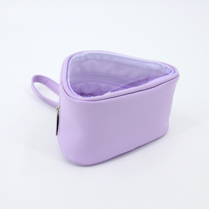 BSCI usine <span class=keywords><strong>Triangle</strong></span> forme Mini sac cosmétique Portable PVC PU petite pochette de <span class=keywords><strong>maquillage</strong></span> avec fermeture à glissière Style de mode - Product Image 5