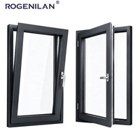 Fenêtre à battant en aluminium sur mesure Rogenilan, double vitrage trempé, pour extérieur, avec fonction oscillo-battante