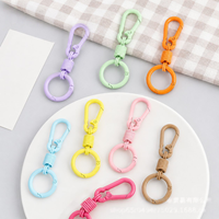 Porte-clés couleur bonbon avec mousqueton, crochet et anneau rond à ressort, clip pivotant pour breloque de sac et accessoires de porte-clés