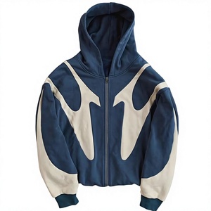 Men's Color Blocking <b>Zip</b> Hoodie Regular Fit Casual <b>Hooded</b> Sweatshirt Sublimation Print Polyester FRENCH TERRY Autumn Wear - Product Image 1