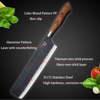 Vente en gros d'usine, ensemble de 6 couteaux de chef, couteaux de cuisine professionnels de 8 pouces avec boîte cadeau
