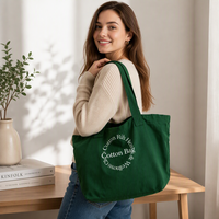 Sac fourre-tout pliable en coton recyclé écologique et biologique, impression sérigraphique - Sac fourre-tout portable