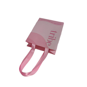 Customizable Luxury Reusable Printed Kraft Tote Bags with High Quality Ribbon Handle Paperboard Logo for Earphones - Product Image 5