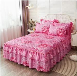 Nuovi Arrivi all'Ingrosso: Copriletto Trapuntato Spesso, Tessile per Letto, Coperta, Lenzuolo Piatto, Copriletto Floreale con Balza - Product Image 3