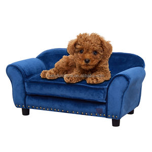 Neues <span class=keywords><strong>Design</strong></span> Mode Samt Holz Haustier Hunde bett Möbel Luxus Hundes ofa Bett - Product Image 2