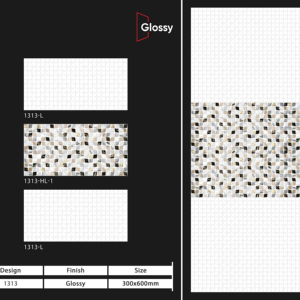 Carreaux muraux en céramique 300x600mm pour salle de bain et cuisine, finition brillante ou mate, texture effet sucre, design mural intérieur luxueux. - Product Image 1