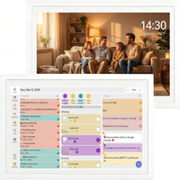 Cadre photo numérique WiFi 10,1 pouces à écran tactile 32 Go, 72 % sRGB, 1280x800P HD, avec rotation automatique et tableau des tâches mural