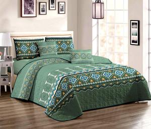 Colcha ultrasónica impresa 100% poliéster acolchado personalizado impreso Color cubierta de cama ultrasónica conjunto colcha de microfibra al por mayor - Product Image 2