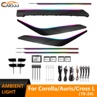 Kit d'amélioration de la bande lumineuse intérieure du tableau de bord Cardoo 64 couleurs en fibre de carbone pour Toyota Auris Corolla IM 2019-2023