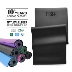 Eco amigável ioga tapetes atacado Pu Suor De Borracha Natural Absorvendo On-slip Yoga Mat preto tapetes de ioga instrucionais