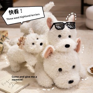 Peluche West Highland Terrier, coussin long pour câliner et dormir, adorable chiot <span class=keywords><strong>Westie</strong></span> en peluche, plusieurs tailles disponibles - Product Image 1