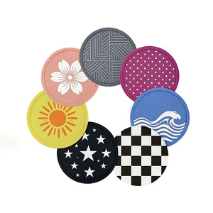Sous-verres en silicone ronds de 10 cm avec logo personnalisé, imperméables, résistants à la chaleur, durables, pour la maison - Product Image 5