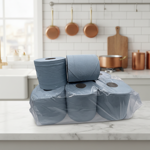 <span class=keywords><strong>Papier</strong></span> essuie-tout bleu jetable 3 plis personnalisé pour la restauration, doux et absorbant, <span class=keywords><strong>en</strong></span> rouleaux <span class=keywords><strong>en</strong></span> vrac, recyclé - Product Image 2