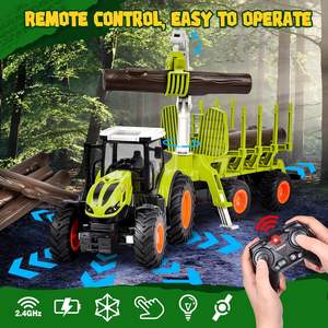 DWI Dowellin <span class=keywords><strong>trattore</strong></span> telecomandato 2.4Ghz RC <span class=keywords><strong>trattore</strong></span> <span class=keywords><strong>con</strong></span> <span class=keywords><strong>rimorchio</strong></span> e legname camion, fattoria giocattoli Set <span class=keywords><strong>con</strong></span> legno Grabber - Product Image 2