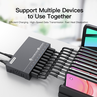 Sipolar A-103 Estación de Carga USB de 10 Puertos, Hub USB 3.0 con Alimentación para Gestión de Dispositivos en Oficinas/Fábricas