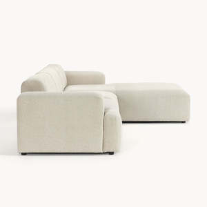 Divano Angolare Modulare a L in Tessuto Beige Moderno, Divano Letto Minimalista, <span class=keywords><strong>Arredamento</strong></span> Morbido per Casa, Appartamento, Soggiorno, Hotel, Villa - Product Image 5