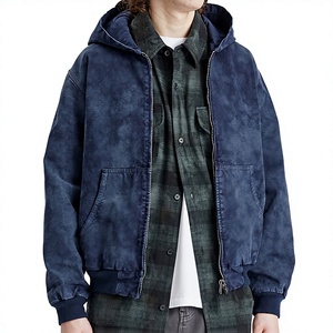 Sweat-shirt à capuche zippé personnalisé pour homme, en coton 100% délavé à l'acide, brodé, coupe oversize, style streetwear, fournisseur en gros - Product Image 3