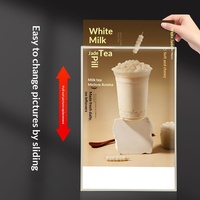 Panneau de menu LED personnalisé pour restaurant, rectangulaire, en aluminium, écologique, anti-poussière, décoratif, boîte lumineuse publicitaire murale intérieure