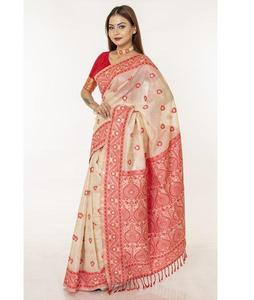 Sari de festival haut de gamme avec broderie exquise en fil d'or, tenue traditionnelle indienne élégante pour les mariages et les grandes occasions - Product Image 3