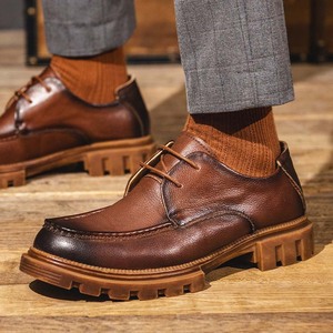 Chaussures en cuir classiques tendance 2022, marron, bout rond, style décontracté - Product Image 4