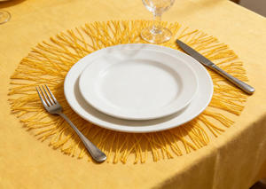 مفارش طاولة مصنوعة يدويًا بأسلوب زن آسيوي عالية الجودة وغير سامة بسمك 2 مم وقطر 38 سم مصنوعة من الورق المتين - Product Image 2