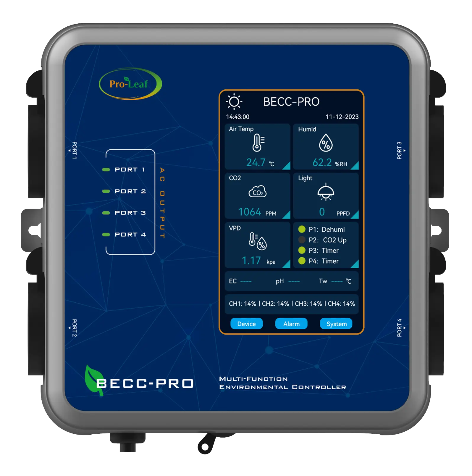 BECC-PRO per interni coltivano il controllo del clima idroponico della temperatura di umidità CO2 APP per il controllo remoto e in loco