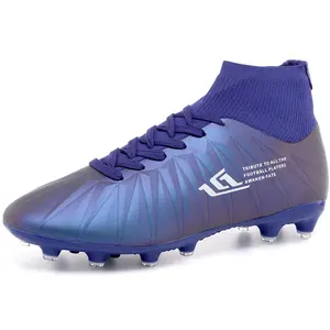 Men Cleats High Top boots Factory customize Sneakers football Turf Futsal outdoor Soccer shoes