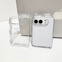 Étui de téléphone hybride TPU PC anti-jaunissement, résistant aux chocs, avec airbag, écran transparent cristallin anti-rayures de 2,0 mm pour iPhone 18 Duo Fold