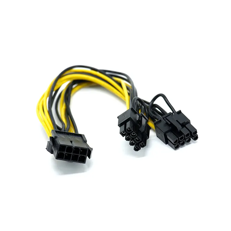 Cpu 8pin To 2*8pin(6+2) Graphics Card For Double Pci-e Pcie 8pin ( 6pin + 2pin ) Power Supply Splitter Cable Cord 20cm