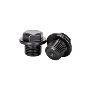 Tapón de Aceite Hexagonal de 12 mm, Métrico, Negro, de Acero al Carbono Liso, Grado 8.8, Rosca Estándar, Tapón de Rosca Estándar Nacional - Product Image 4
