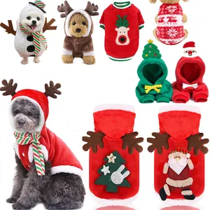 Christmas Dog Clothes Pet Clothes for Small Medium Dogs Pet Costume Chihuahua Pets Hoodies Warm New Year Dog Clothing Yorkshire