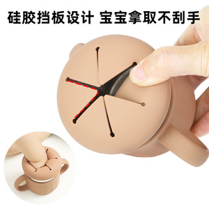 Vaso antiderrames de silicona y acero inoxidable con doble asa para bebés, vaso duradero de calidad alimentaria para refrigerios, 1-2 años, calibre estándar - Product Image 4