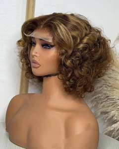 Perruques <span class=keywords><strong>Cheveux</strong></span> 100% Humains Ondulées Tendance, Sans Colle pour Femmes Noires, Perruque Frontale en Dentelle Vague Lâche Vierge Vietnamienne, Rebelle et Bouclée Printemps - Product Image 6